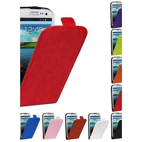 Flip-Open Horse Grain PU Leather Full Body Case for Samsung Galaxy S3 I9300 (Assorted Colors)