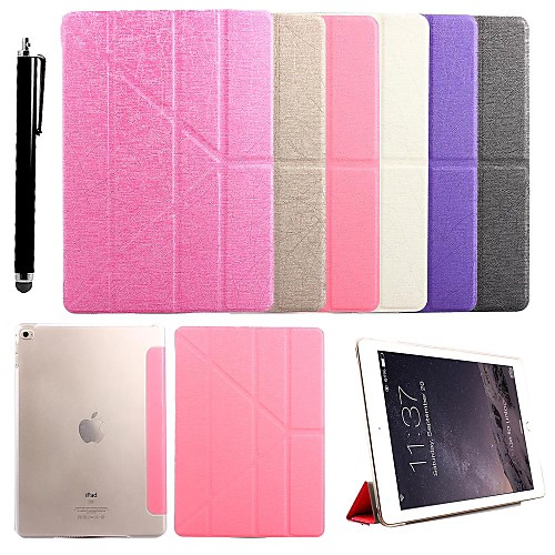 KARZEA Grass Pattern Removable Multi-fold PU Leather Case with Stand and Stylus for iPad Air 2  (Assorted Colors)