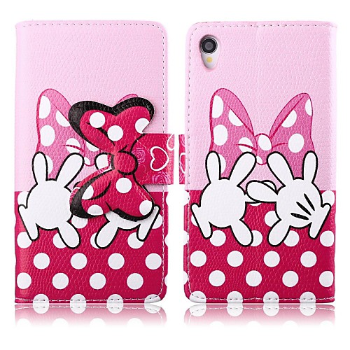 Pink Bowknot PU Leather Full Body Cover with Stand for Sony Xperia Z1 L39H