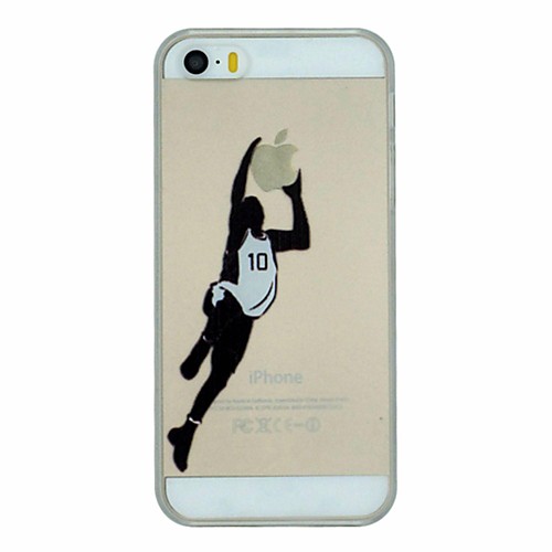 Basketball Series of Slam Dunk Pattern PC Hard Transparent Back Cover Case for iPhone 5/5S