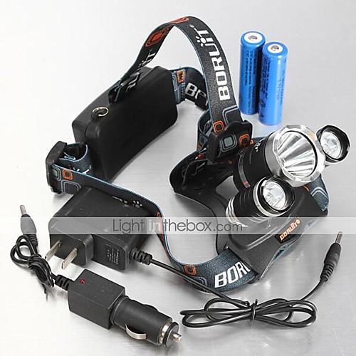 LT-00062 4Mode 3xCREE XM-L U2   LED Bike  Headlamp (5300LM.2X18650.Black)