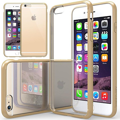 DF Luxury Cushion Clear Back Cover with Silicone Bumper for iPhone 6 Plus(Assorted Color)