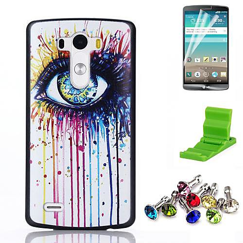 Graffiti Eye Pattern PC Hard Case with Screen Protector,Anti-dust Plug and Stand for LG G3