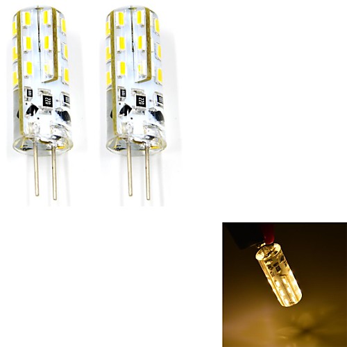 JMT01 G4 2W 24x3014SMD 110lm 3500K Warm White Light LED Bi-Pin Lamp (DC 12V) 2 PCS