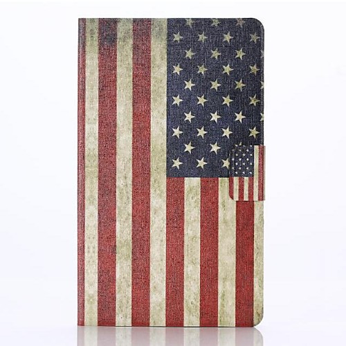 American Flag Pattern PU Leahter Full Body Cover with Stand and Card Slot for Samsung Tab S 8.4 T700