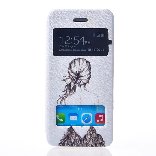 Girl' Back Pattern New Smart Luxury Flip Leather Cover for iPhone 5/5S