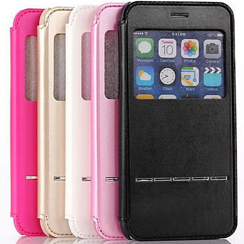 4.7 Inch Large Windows PU Leather Full Body Case with Stand for iPhone 6  (Assorted Colors)