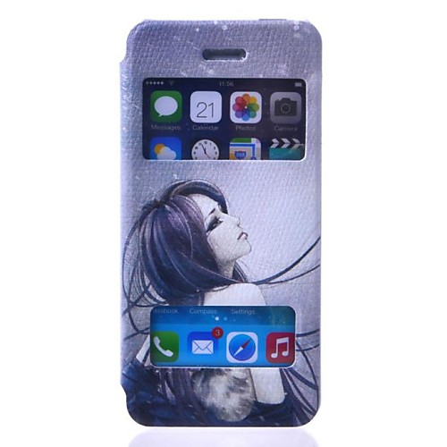 The Wolf Tattoo Girl Pattern New Smart Luxury Flip Leather Cover for iPhone 5/5S