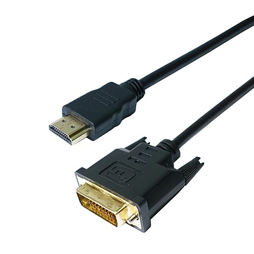 1,8 6 футов золото 24  1 DVI мужчина к HDMI Мужской кабель для HDTV HD