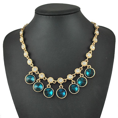 мода синий круглый ожерелье жемчужина