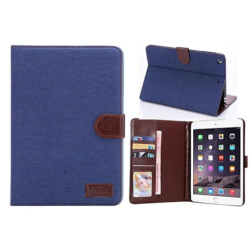 Denim PU Leather Case with Card Holder Stand Cover for iPad mini 3/2 (Assorted Colors)