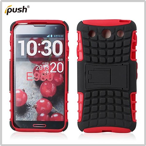 Hybrid TPUPC Kick Stand Phone Case Covers Shell Cover for LG E980 (Assorted Colors)