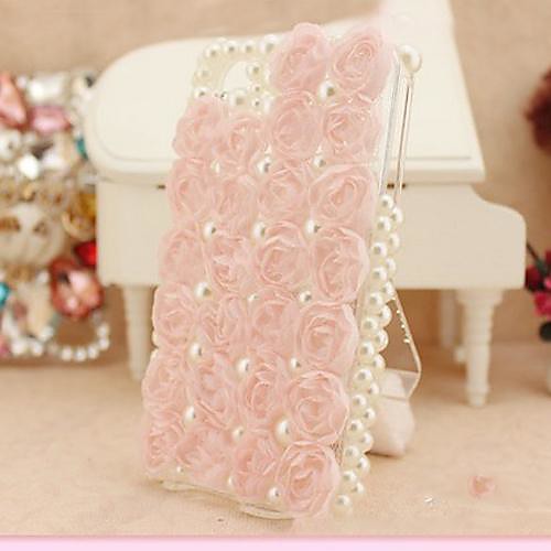 Bud Silk for Rose with Pearl Hard Back Cover  for iPhone 4 / iPhone 4S  (Assorted Colors)