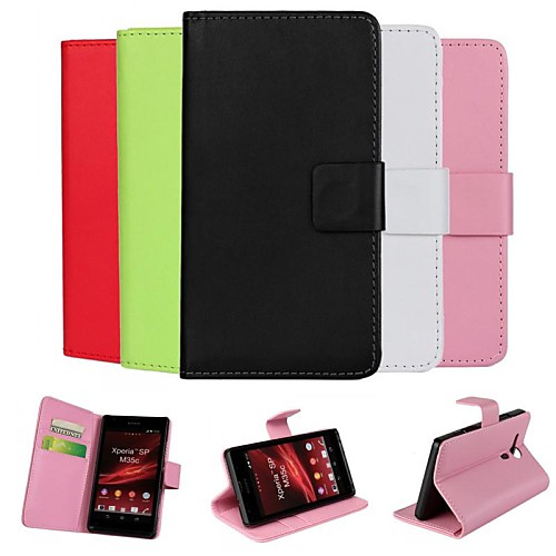 Elegant Deign PU Leather Full Body Case Cover with Stand and Card Slot for Sony Xperia SP M35h (Assorted Colors)