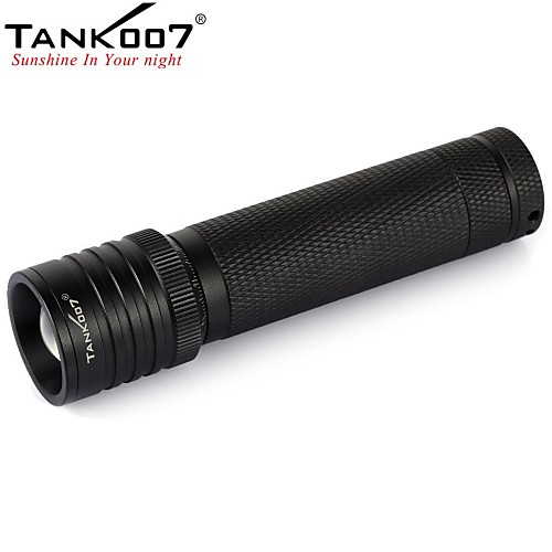 TANK007 TK737 Rechargeable 5-Mode 1xCree XM-L T6 LED Focus Flashlight(460LM,3xAAA / 2xCR123/ 2x16340 /1x18650 , Black)