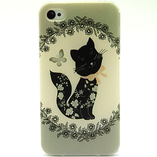 Black Butterfly Pattern TPU Soft Case for iPhone 4/4S