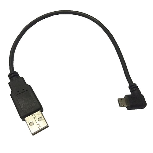 0,25 м прямо под углом 90 градусов Micro USB мужчина к USB-кабель мужчина данных для Samsung S2 / S3 / S4 андроид телефонов