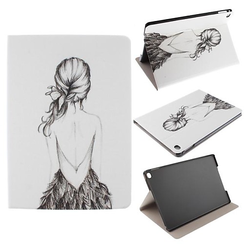 Beautiful Girl Pattern PU Leather Full Body Case for iPad Air 2