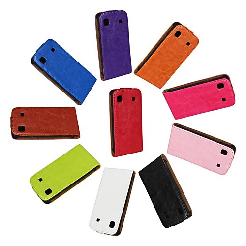 Flip-Open Horse Grain PU Leather Full Body Case for Samsung Galaxy S i9000 (Assorted Colors)