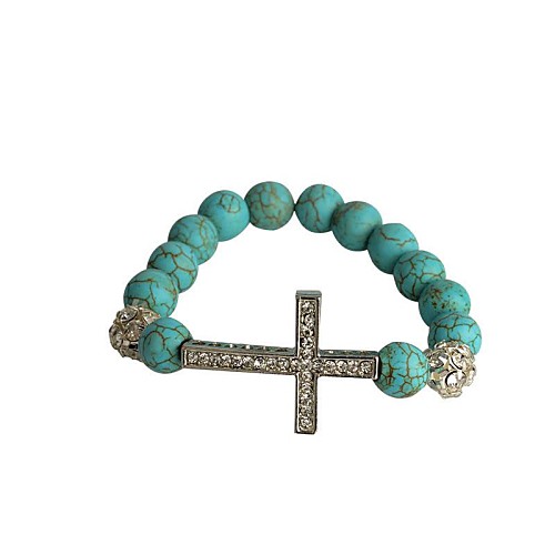 Fashion New Blue Cross Cystal Turquoise Bracelet