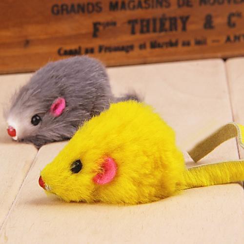 Lovely Mouse Shaped Plush Chew Toys for Pet Cats(Random Colour)