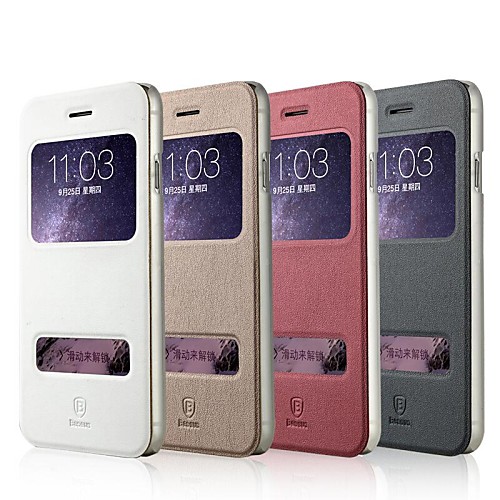 BASEUS™ Stylish Ultrathin Double Windows Design PU and PC Full Body Case for iPhone 6 Plus (Assorted Colors)