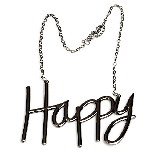 мода счастливым знаком черный пистолет металлические женщины ожерелье
