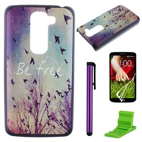 Be Free Pattern PC Hard Case with Screen Protector,Stylus and Stand for LG G2/D802