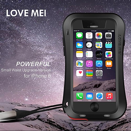 LOVE MEI Small Waist Waterproof Aviation Aluminum Alloy Hard Full Body Case for iPhone 6