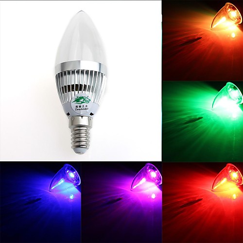 zweihnder e14 3w 250LM 450-700nm 1xled RGB свет при свечах (AC 85-265V)