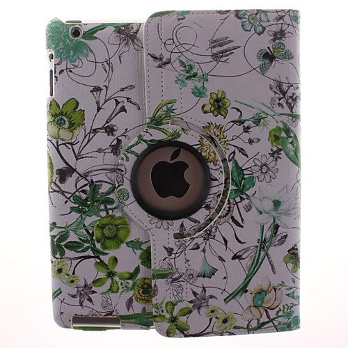 Rattan Flower Pattern 360 Degree Rotating PU Leather Case Stand for iPad 2/3/4 (Assorted Colors)