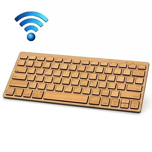 Featured and Personalize Bamboo Bluetooth Keyboard for Mac Windows Android PC Tablet Smart Phone iPad