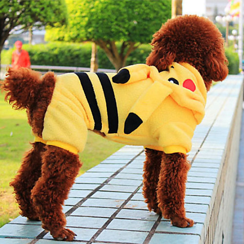 Lovely Yellow Pikachu Coral Fleece Clothes for Pet Dog(Assorted Sizes)