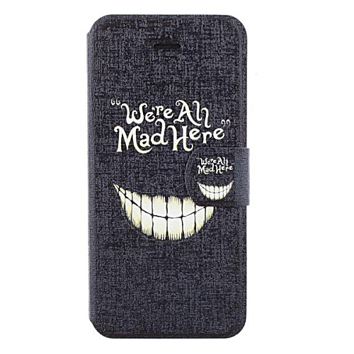 Crazy Teeth Pattern Clamshell PU Leather Full Body Case with Card Slot for iPhone 5C