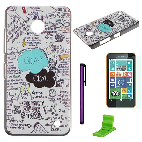 Alright Pattern PC Hard Case with Screen Protector,Stylus and Stand for Nokia Lumia 630/635