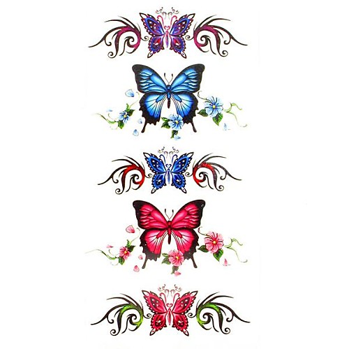 1pc Rose Butterfly Bracelet Waterproof Tattoo Sample Mold Temporary Tattoos Sticker for Body Art(18.5cm8.5cm)