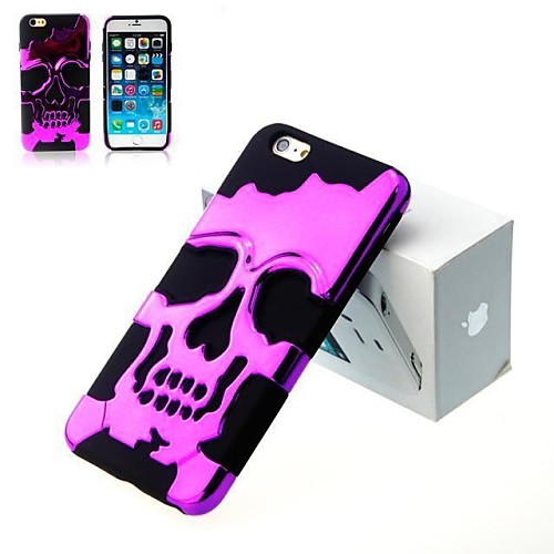 3D Silicon and Metal Fashion Cool Skulls Back Case Cover for iPhone 4/4S(Assorted Colors)