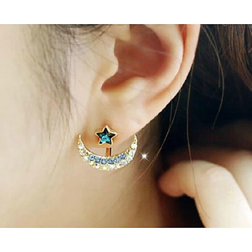 Love Is You The Moon Stars Pentagram Stud Earrings(Random Color)