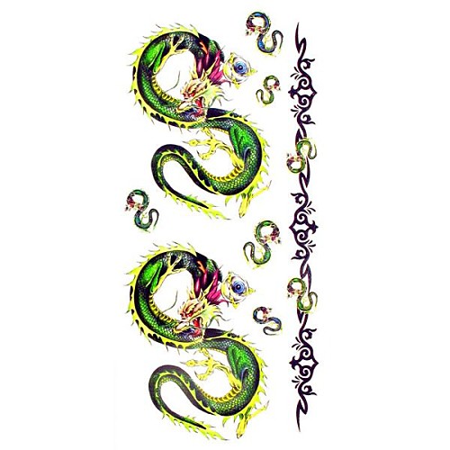 1pc Lovely Dragon Bracelet Waterproof Body Art Tattoo Pattern Temporary Tattoo Sticker(18.5cm8.5cm)