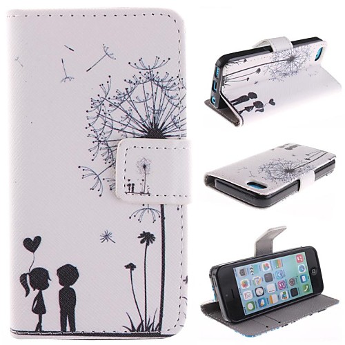 The Dandelion Lover Design PU Full Body Case with Stand with Card Slot for iPhone 5C