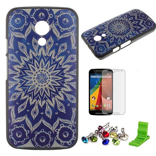 Sunflower Pattern PC Hard Case with Screen Protector,Dust Plug and Stand for Motorola Moto G2/XT1063