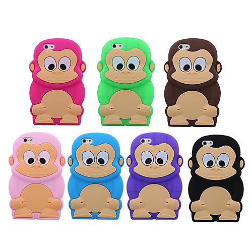 3D Cartoon Monkey Silicone Soft Case iPhone 6 (Assorted Colors)