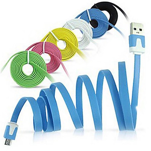 Micro USB лапша плоская кабель синхронизации USB данных для Samsung Galaxy Примечание 4 / S4 / S3 / с2 и Huawei / HTC / Sony / LG (разные цвета)