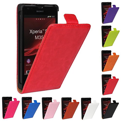 Flip-Open Horse Grain PU Leather Full Body Case for Sony Xperia SP/M35h (Assorted Colors)