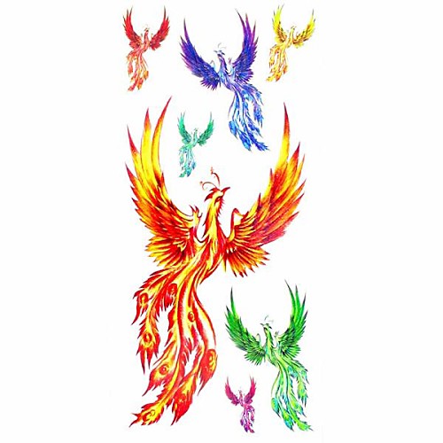 1pc Phoenix Order Animal Series Waterproof Body Art Tattoo Pattern Temporary Tattoos Sticker(18.5cm8.5cm)