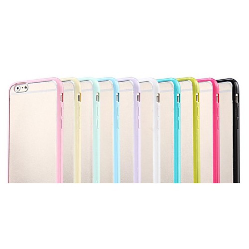 Hot Selling TPU Colorful Frame and TC Matting Translucent Slim Back Cover for iPhone 6(Assorted Colors)