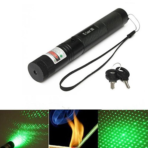 LT-G303 регулируемым фокусом зеленая лазерная указка (1 мВт. 532. 1  18650.black)