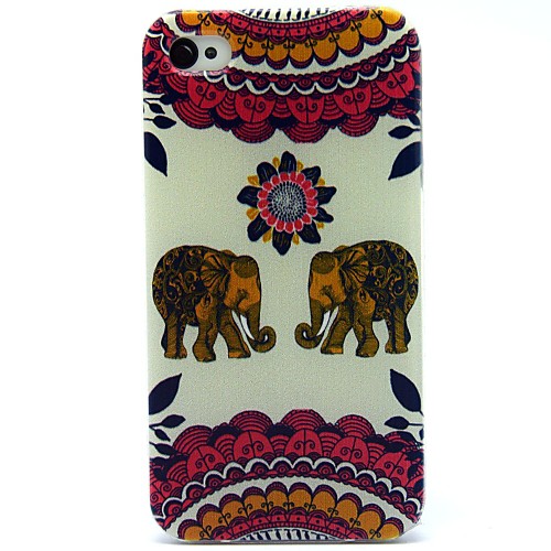 A Pair Of Elephant Pattern TPU Soft Case for iPhone 4/4S