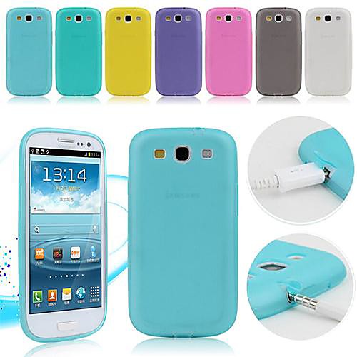 TPU Soft Case with Dust Plug for Samsung Galaxy S3 I9300 (Assorted Colors)