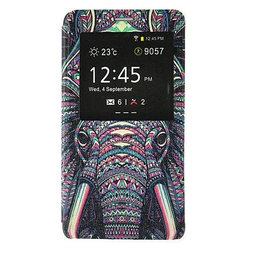 fitin красочный слона пу кожаный чехол ж / смарт-авто-сна и встать на Samsung Galaxy Примечание 4